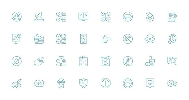 32 Thin Line Designs for No Icons Clean Icon Set Icon Pack for UI Projects vector
