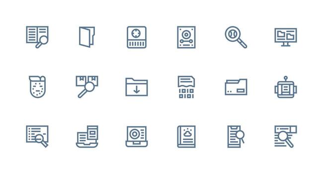 18 Strong Stroke Line Style Icons from Retrieve Collection Style Icon Set vector