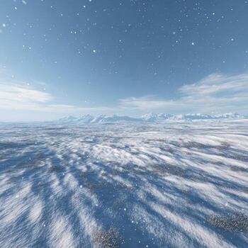 A snowy landscape with snow falling on it photo