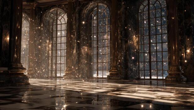 A room with lots of windows and a lot of light photo