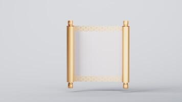 Blank Chinese ancient reel banner, 3d rendering video