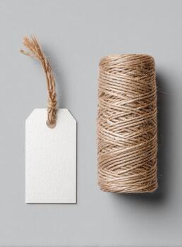 A spool of twine and a blank tag photo