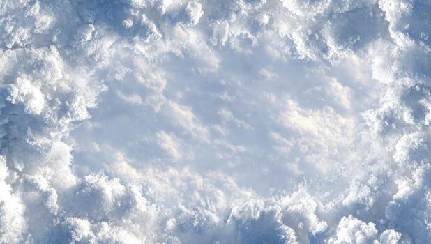 A circular hole in the clouds with a blue sky photo