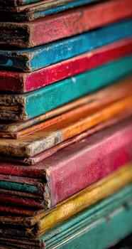 A stack of colorful books photo