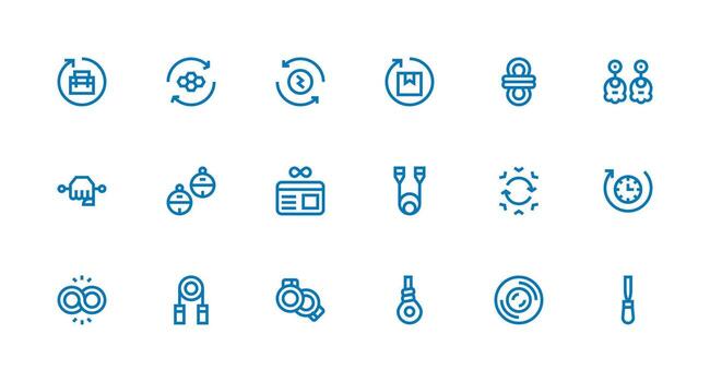 18 Strong Stroke Line Style Icons from Loop Collection Pixel Perfect Icons for Modern Apps vector