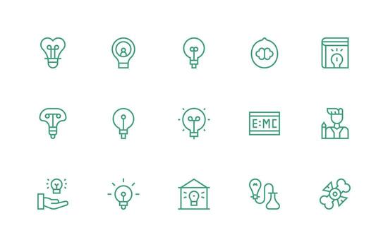 Concept featuring 15 Icons in Regular Line Design Icon Set for Apps vector