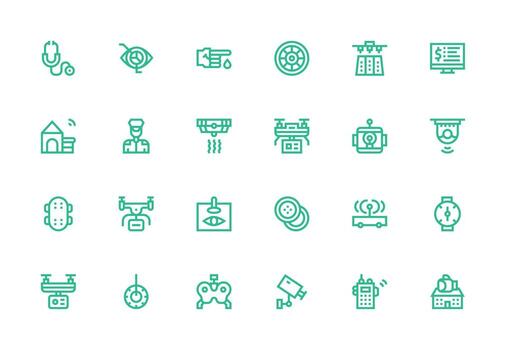 supervisión icono colección con 24 grueso línea línea diseños íconos construido para visual consistencia paquete vector