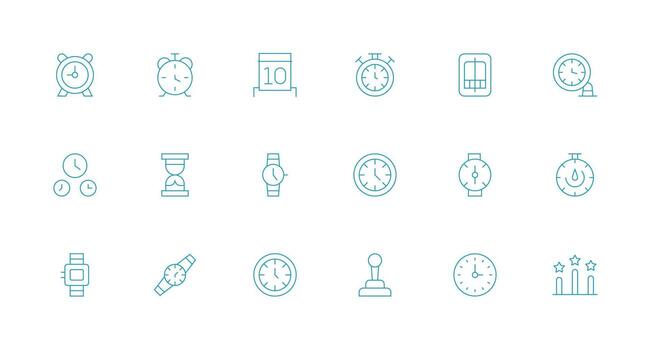 Second Icon Set with 18 Minimal Line Graphics Basic Icon Series vector