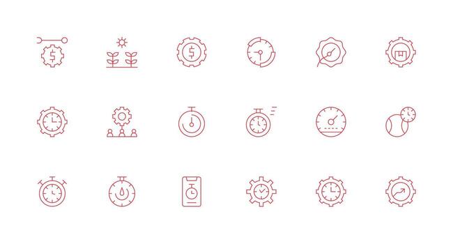 Minimal Line Icons from Efficiency Set with 18 Vectors Lightweight Icon Series