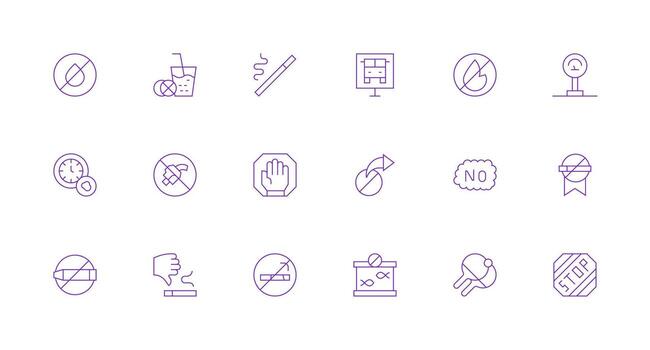 mínimo línea estilo restricción íconos con 18 vectores sencillo íconos para interfaz y wireframes