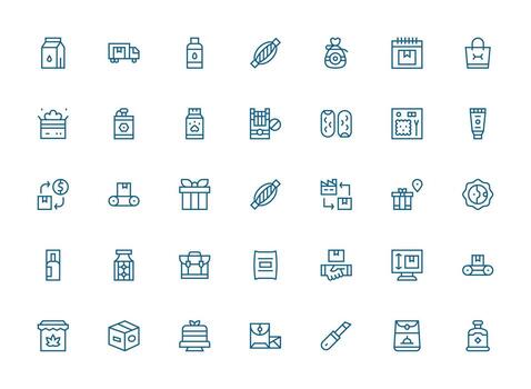 35 regular limpiar línea íconos para paquete gráficos compacto icono conjunto vector