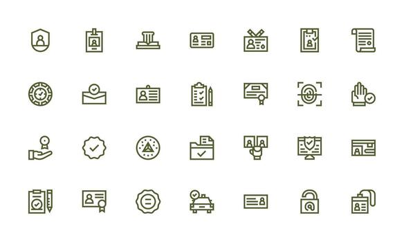 Verification Visual Pack containing 28 Bold Line Icons Icon Set for Apps vector