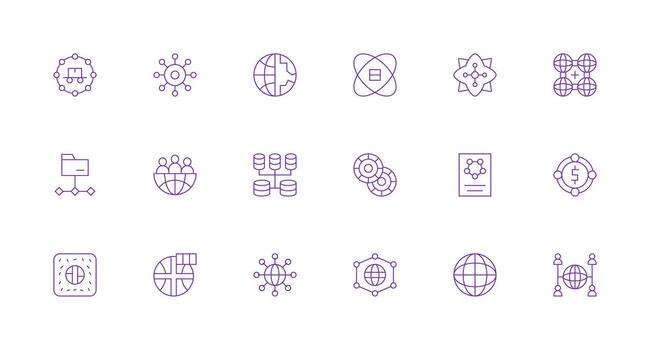 18 Minimal Line Icons for Interconnected Graphics All Device Compatible Icon Set vector
