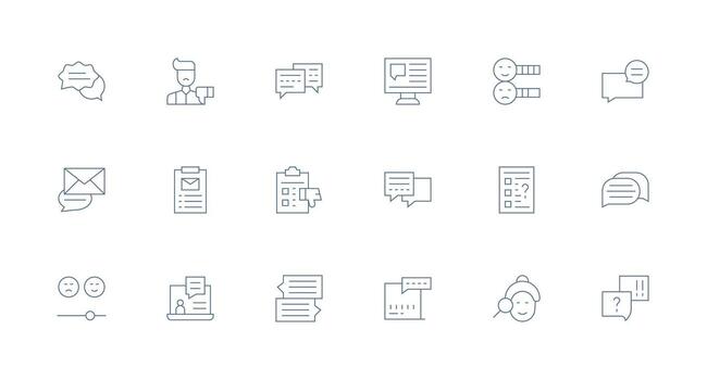 18 Minimal Line Vectors for Feedback Form Theme Core Icon Collection for Daily Tasks