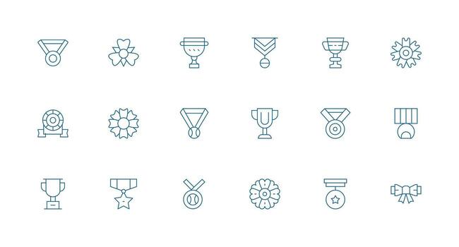 18 Minimal Line Style Icons from Laurel Collection Complete Icon Set for Mobile Apps vector