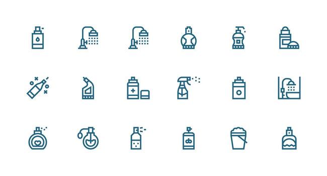 Strong Stroke Line Icons from Spray Set with 18 Vectors Interface Icon Collection