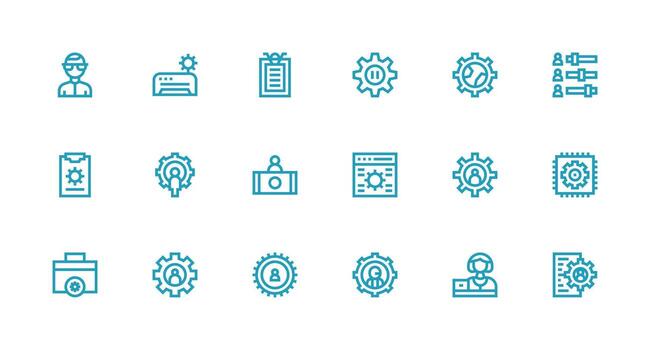 Admin featuring 18 Icons in Strong Stroke Line Design Fully Editable Icon Set for Web vector