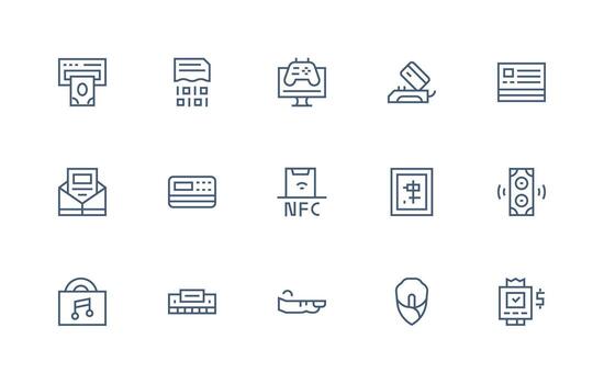 Regular Line Icons from Electronic Set with 15 Vectors Sharp Icons for Presentations