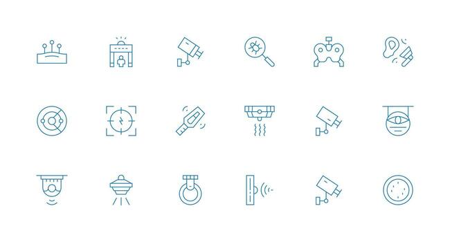 Minimal Line Icons from Detection Set with 18 Vectors Clean Icon Pack