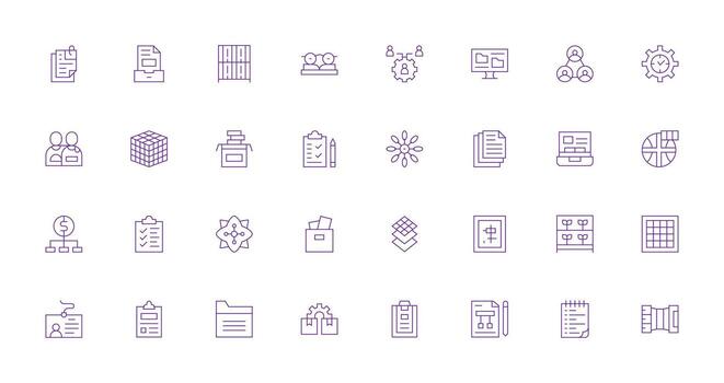 Thin Line Icons from Organization Set with 32 Vectors Simple Icons for Interface and Wireframes