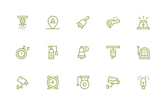 15 Icons for Alarm in Regular Line Format Scalable Icons for All Themes vector