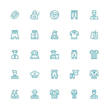 Uniform featuring 25 Icons in Medium Stroke Outline Design Scalable Icons for Cross-Platform Interfaces vector