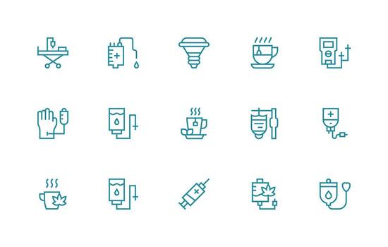 Infusion Visual Pack containing 15 Regular Line Icons Clear and Concise Icon Set Collection vector