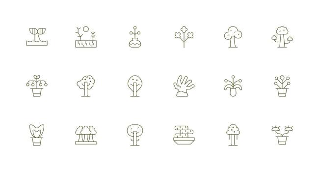 Minimal Line Icons from Roots Set with 18 Vectors Essential Icons for Rapid UI Building