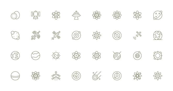 Thin Line Icons from Orbit Set with 32 Vectors Dashboard Icon Series