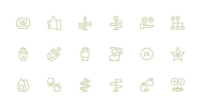 18 Icons for Choice in Minimal Line Format Reliable Icons for All Interfaces vector