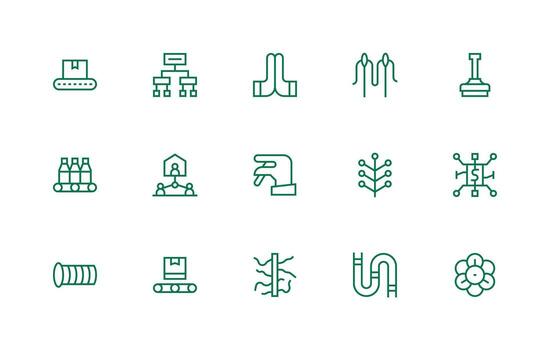 Flow Set with 15 Regular Line Icons Flexible Icon System for Web Interfaces vector