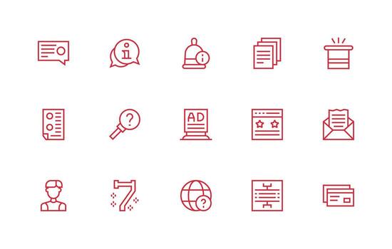 15 Regular Line Vectors for Info Theme Interface Icons for Daily Use