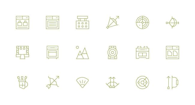 18 Minimal Line Icons for Range Graphics Minimal Icon Pack vector