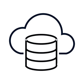 base de datos servidor conectando a nube almacenamiento para seguro datos apoyo y eficiente en línea acceso png