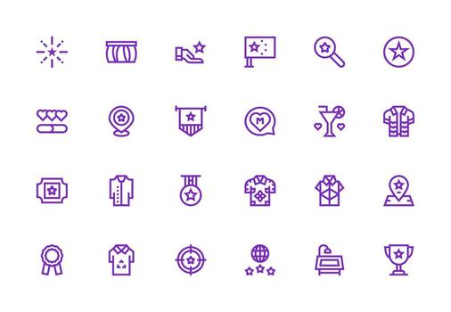 Top Icon Set with 24 Thick Line Line Graphics Professional Icon Pack for Development Work vector