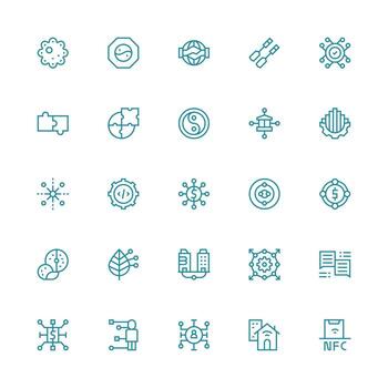 25 íconos para integración en medio carrera contorno formato profesional icono conjunto vector