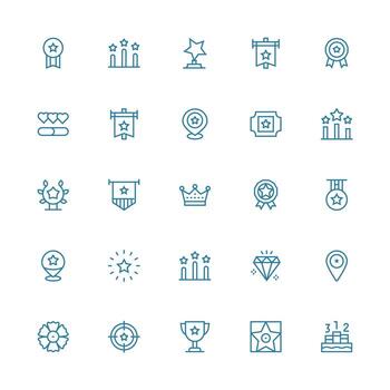 Medium Stroke Outline Style Best Icons with 25 Vectors Interface Icon Collection for Daily Projects