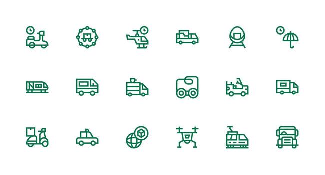 Express Icon Set with 18 Strong Stroke Line Graphics Interface Icons for Daily Use vector