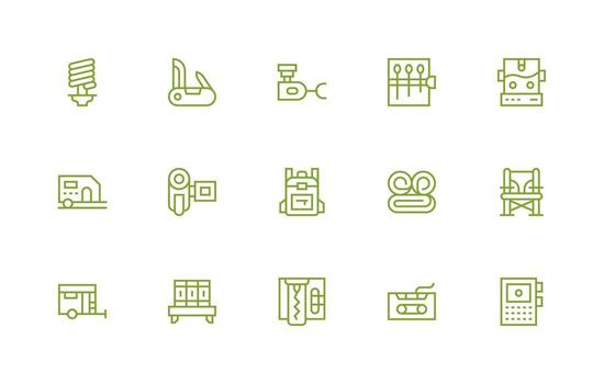 Compact Visual Pack containing 15 Regular Line Icons Web Icon Collection vector