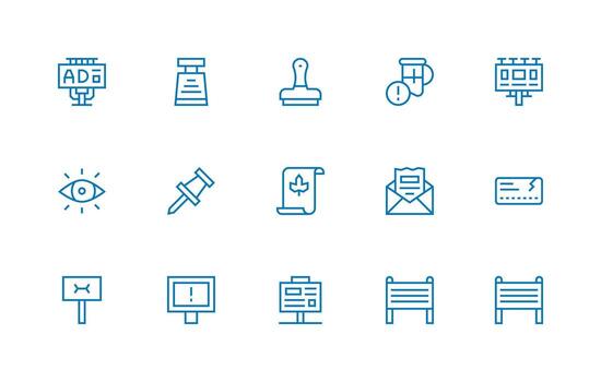 15 Icons for Notice in Regular Line Format Glyph Icon Series vector