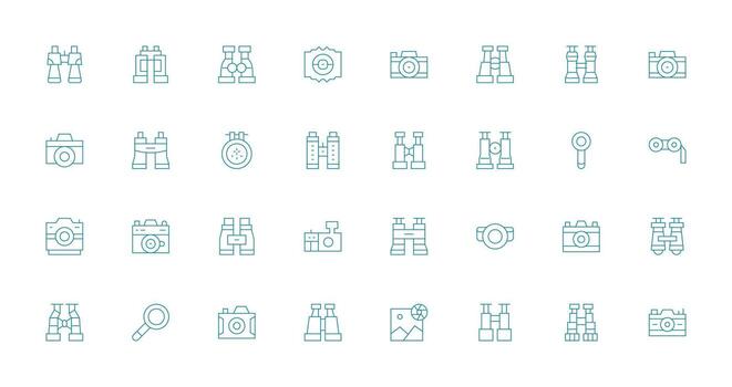 Viewfinder Icon Collection with 32 Thin Line Designs Icons Built for Visual Consistency Pack vector