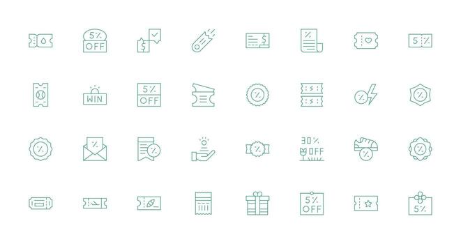 vale icono conjunto con 32 Delgado línea gráficos núcleo icono colección para diario Tareas vector