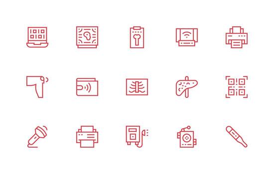 15 Regular Line Vectors for Scan Theme Organized Icon Pack for Quick Access