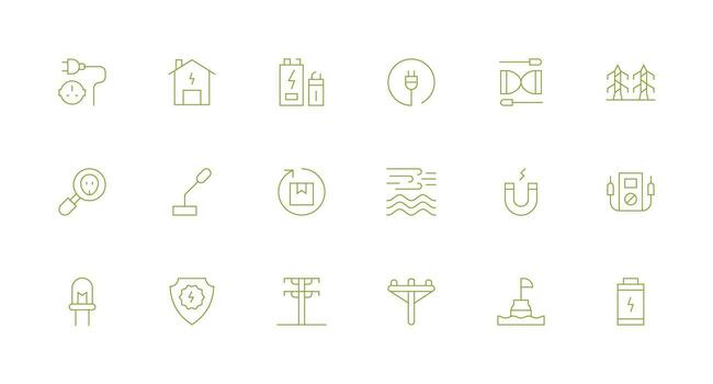 Current Visual Pack containing 18 Minimal Line Icons Essential Icons for Rapid UI Building vector
