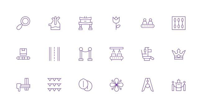 línea icono conjunto con 18 mínimo línea gráficos icono conjunto para aplicaciones vector