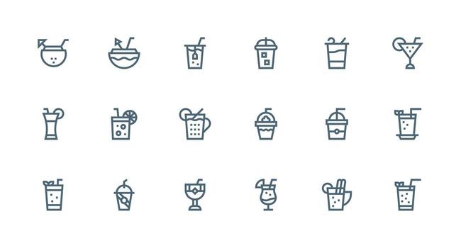 18 Strong Stroke Line Style Icons from Iced Collection Scalable Icons for Cross-Platform Interfaces vector