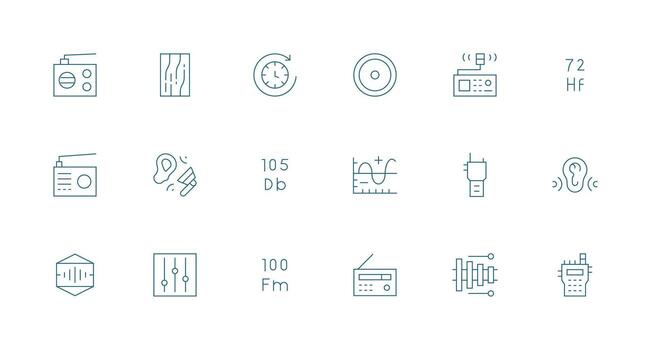 18 Frequency Icons in Minimal Line Aesthetic Web and App Icon Pack Collection vector