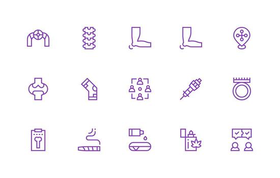 Joint Design Icons featuring 15 in Regular Line Style Style Icon Set vector
