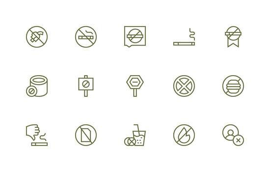 Regular Line Icons from Ban Set with 15 Vectors Theme-Based Icon Pack