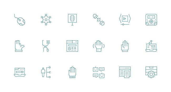 Minimal Line Style Interface Icons with 18 Vectors Style Icon Set